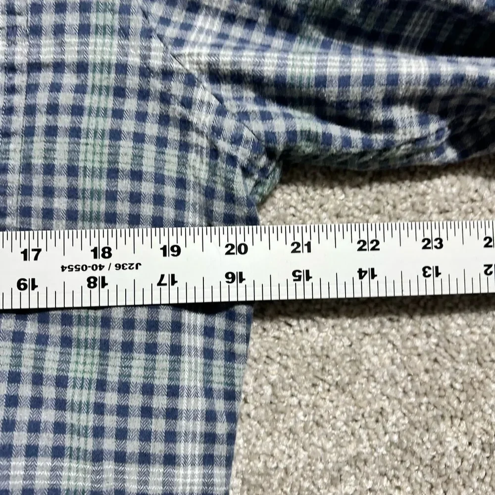 Banana Republic Men’s Grey Blue Plaid Long Sleeve Button Up Shirt Size Medium